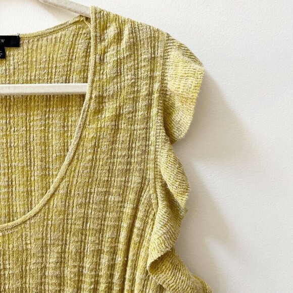 J. Crew Womens Green/Yellow Sz XXL Linen Ruffle Sleeveless Knit Blouse Top - Picture 3 of 8